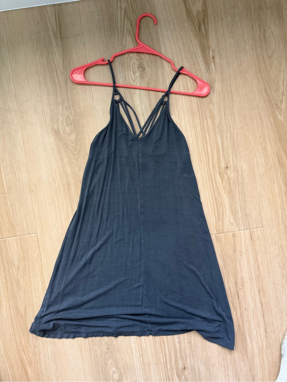 Women's Blue Strappy V-Neck Tank Dress